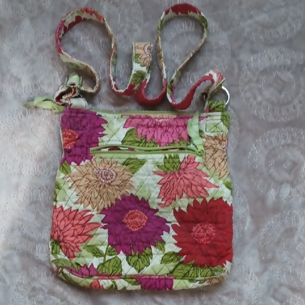Vera Bradley Pink and Green Floral Crossbody Bag - Picture 4 of 8